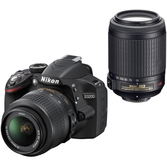Nikon Reflex D3200 + AF-S 18/55 VR + 55/200 VR