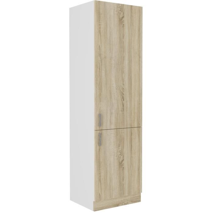 SARA - Colonne 2 portes - Décor chêne sonoma - L60xP57xH210 cm