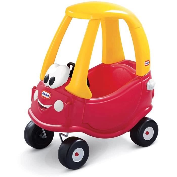 little tikes - cozy coupe voiture d'enfant - mini véhicule pieds au sol à pousser avec véritable klaxon - pour 18 mois et +
