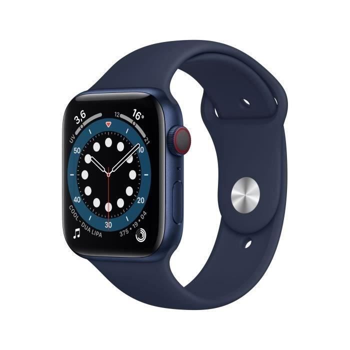Apple Watch Series 6 GPS + Cellular - 44mm Boîtier aluminium Bleu - Bracelet Bleu Intense (2020) - Reconditionné - Etat correct Reconditionné - Apple reconditionné disponible sur Cdiscount Seconde Vie