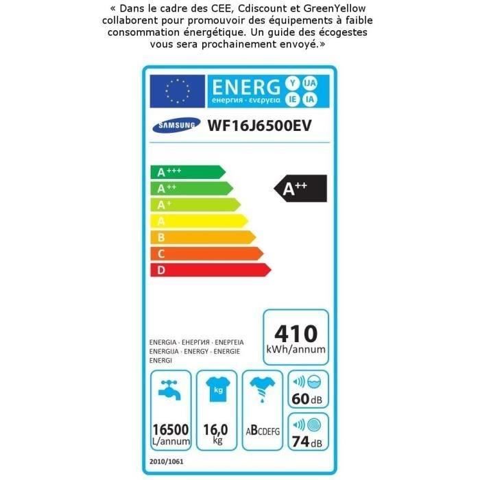  WF16J6500EV- Lave linge frontal maxi capacité4