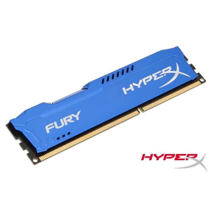 Vente Memoire PC HyperX FURY Blue DDR3 4Go, 1866MHz CL10 240-pin DIMM - HX318C10F/4 pas cher Vente Memoire PC HyperX FURY Blue DDR3 4Go, 1866MHz CL10 240-pin DIMM - HX318C10F/4 pas cher