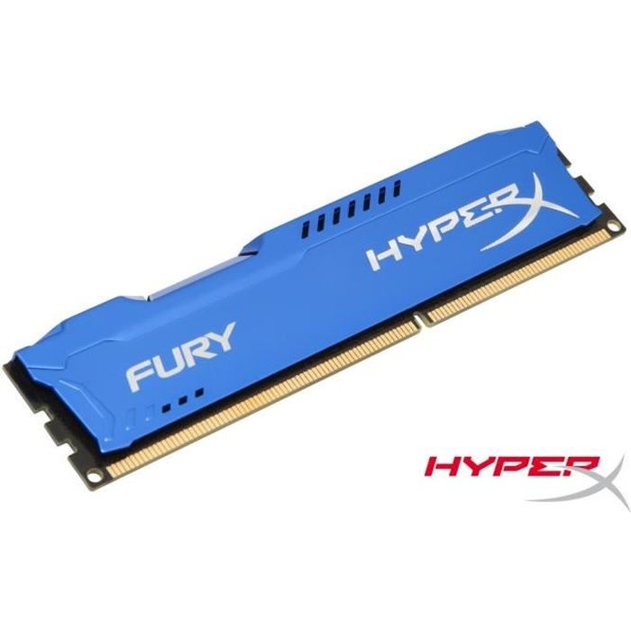 Vente Memoire PC HyperX FURY Blue DDR3 8Go, 1600MHz CL10 240-pin DIMM - HX316C10F/8 pas cher Vente Memoire PC HyperX FURY Blue DDR3 8Go, 1600MHz CL10 240-pin DIMM - HX316C10F/8 pas cher