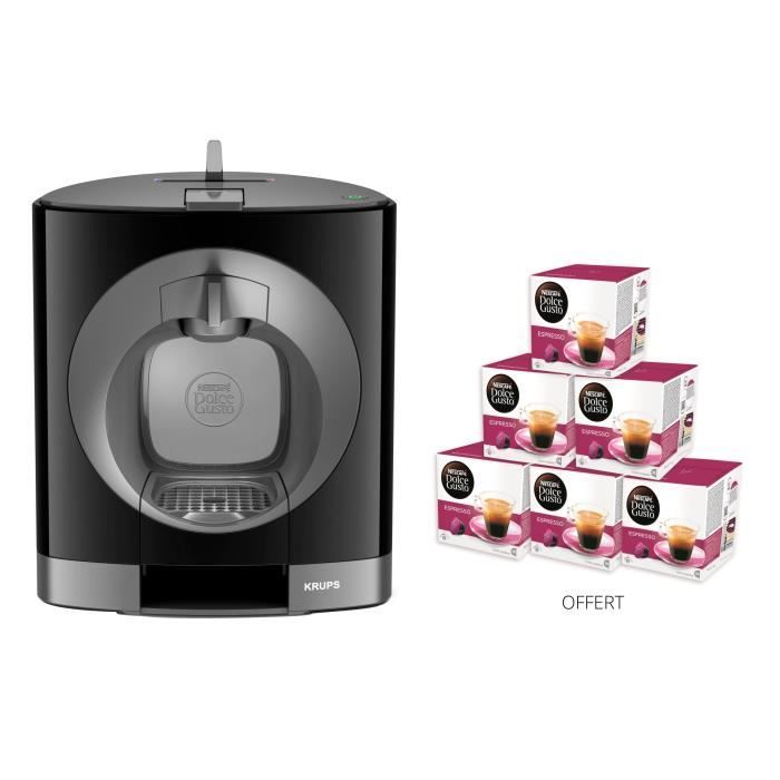 KRUPS DOLCE GUSTO Oblo YY2290FD + 6 paquets d'Espresso offerts Noir