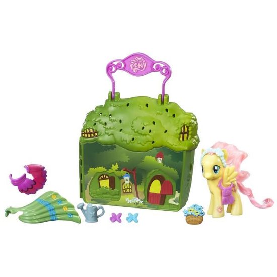 Mallette de jeu Fluttershy - My Little Pony - HASBRO - Maisonnette et accessoires inclus