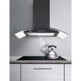 Hotte Décorative Inclinée Continental Edison 60 Cm - Classe A+++, éclairage LED, Débit 418 M³/h, Filtre Lavable - 5