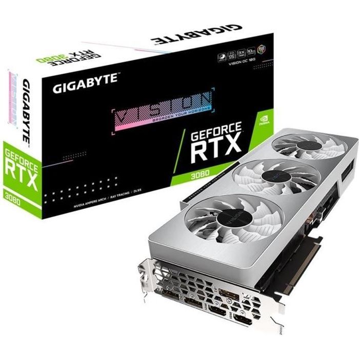 Carte Graphique MSI RTX 3080 10G OC LHR – Noir – PCIe 3.0 – Neuf Sous Blister