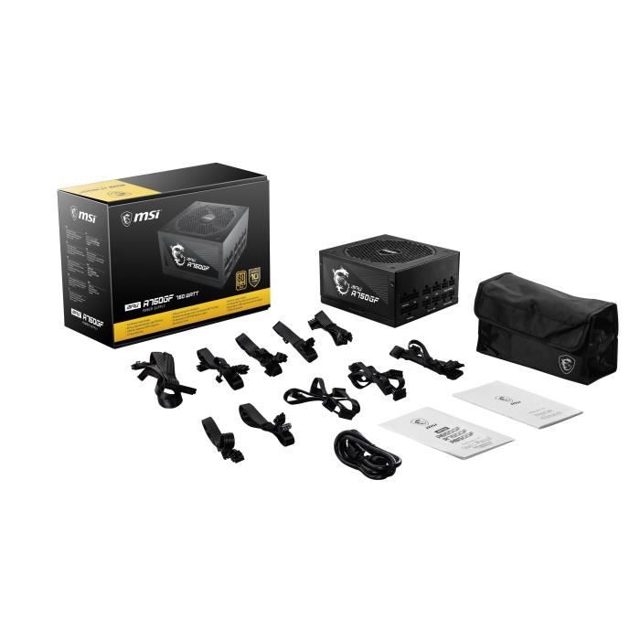 PCCOOLER YN750 Alimentation 750W 80 Plus Gold Modulaire - PCIe 5.1 ATX 3.1 Gaming PSU Garantie 10 Ans