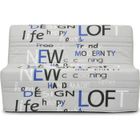 GRUHIER Banquette BZ - Tissu Imprimé gris - L143 x P97 x H89cm - JOE