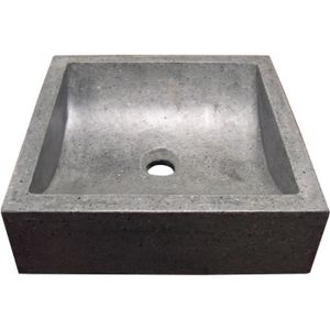LAVABO - VASQUE Vasque carrée à poser KIARA - Gris - 40cm - Terraz