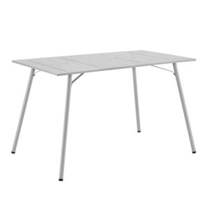 TABLE DE JARDIN  Table de jardin rectangulaire - 120 cm - Acier - Gris   