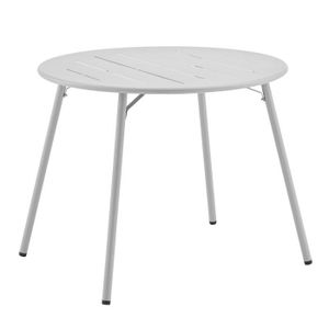 TABLE DE JARDIN  Table de jardin ronde - 90 cm - Acier - Gris