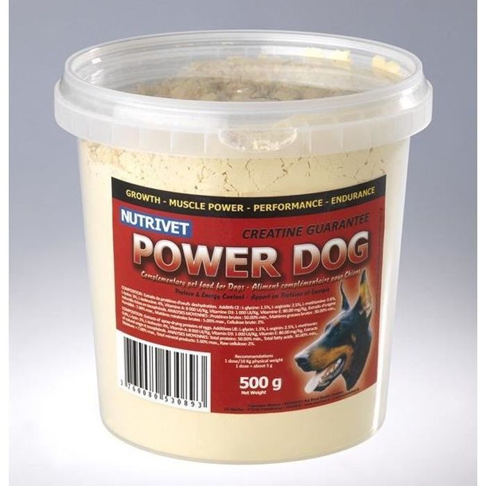 power dog complément alimentaire pour chiens sportifs 500 gr