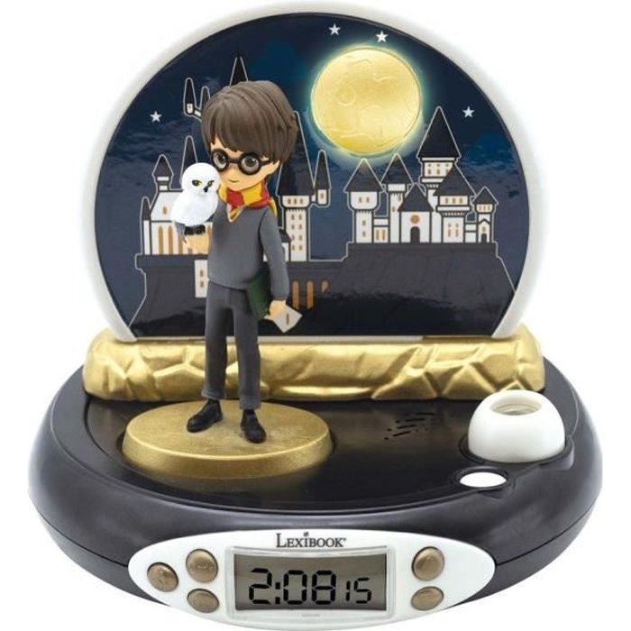 Lexibook - Harry Potter - Réveil Projecteur - Veilleuse et Projection de lheure au Plafond - Effets sonores - Piles