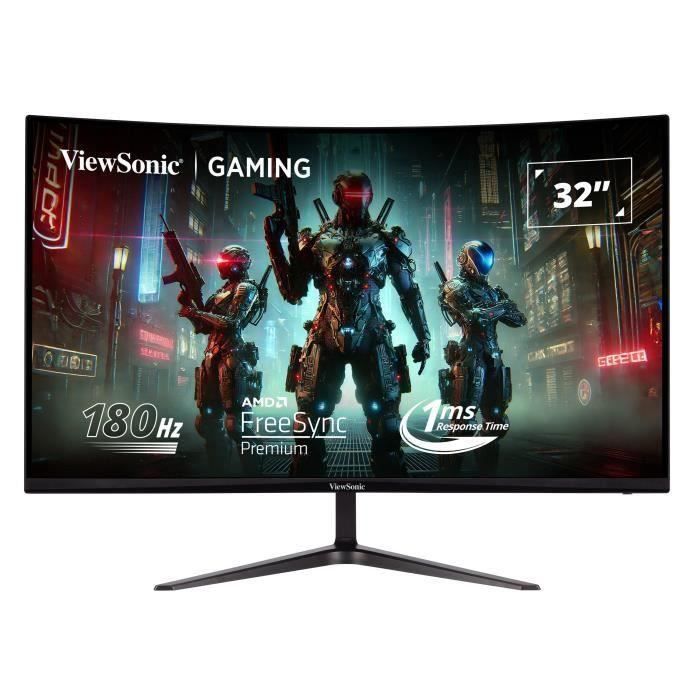 Ecran PC Gamer Incurvé VIEWSONIC VX3218 PC MHD 32 FHD Dalle VA 1 ms 180Hz DisplayPort AMD FreeSync - vue 7
