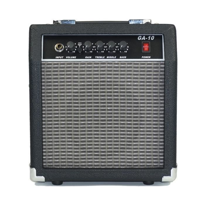 Vangoa Amplificateur pour Guitare Electrique 10W Portable Ampli Guitare Haut-parleur intégré de 5,5 pouces Conférencier Combiné amplificateur de puissance pour guitare électrique Noir 
