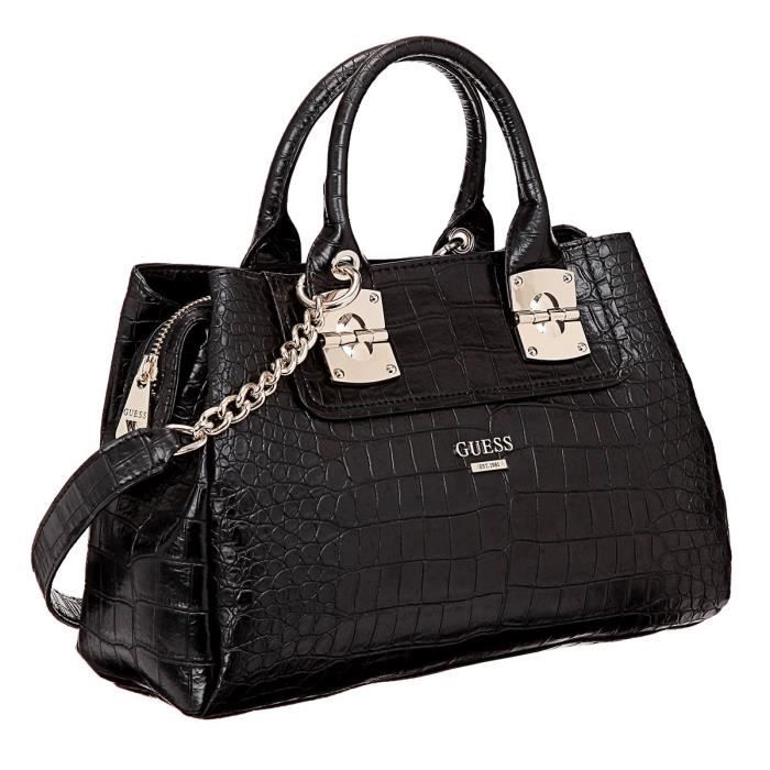 Sac à Main Guess Femme En Cuir Noir - Très Bon état, Porté Quelques Fois, Authentique