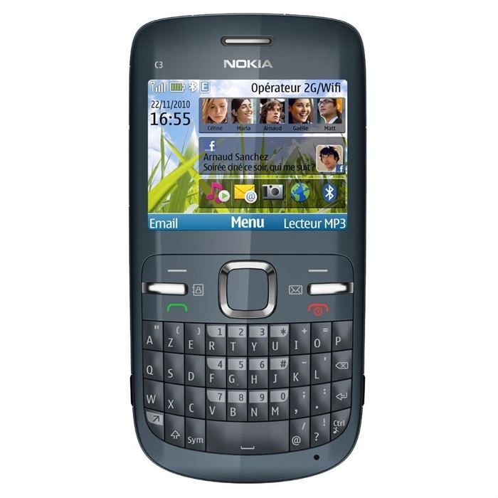 Téléphone mobile - NOKIA - C3-00 - Clavier AZERTY - Wi-Fi - Bluetooth - Appareil photo 2MP