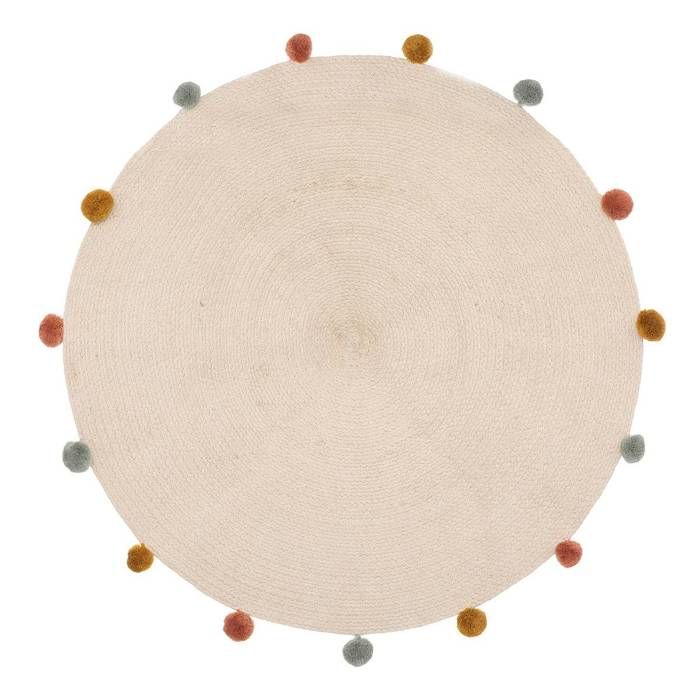 Tapis enfant Arlequin beige D90cm - Atmosphera Créateur dintérieur