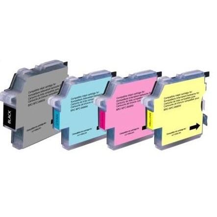 Cartouches D'encre Jaune Pour Brother - Lot De 4, Compatible DCP-195C/197C/365CN/MFC-J615W, 12ml, Neuf