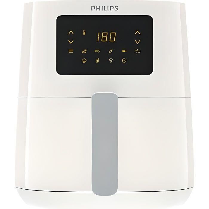 PHILIPS Airfryer Essential Compact Digital HD9252/00, Friteuse sans huile, 0,8kg, Technologie Rapid Air, 7 préréglages, Blanc