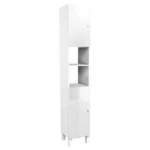 COLONNE - ARMOIRE SDB CORAIL Colonne de salle de bain L 30 cm - Blanc brillant