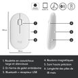 Souris sans fil - Logitech - M350 Pebble - Bluetooth silencieuse - Blanc-5