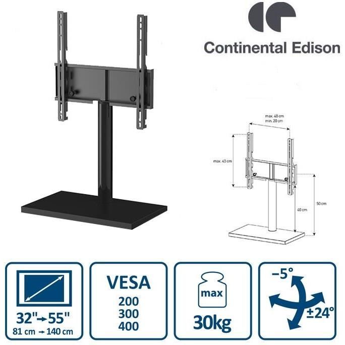 Continental Edison Support TV Pied Central (32’’ à 55’’)