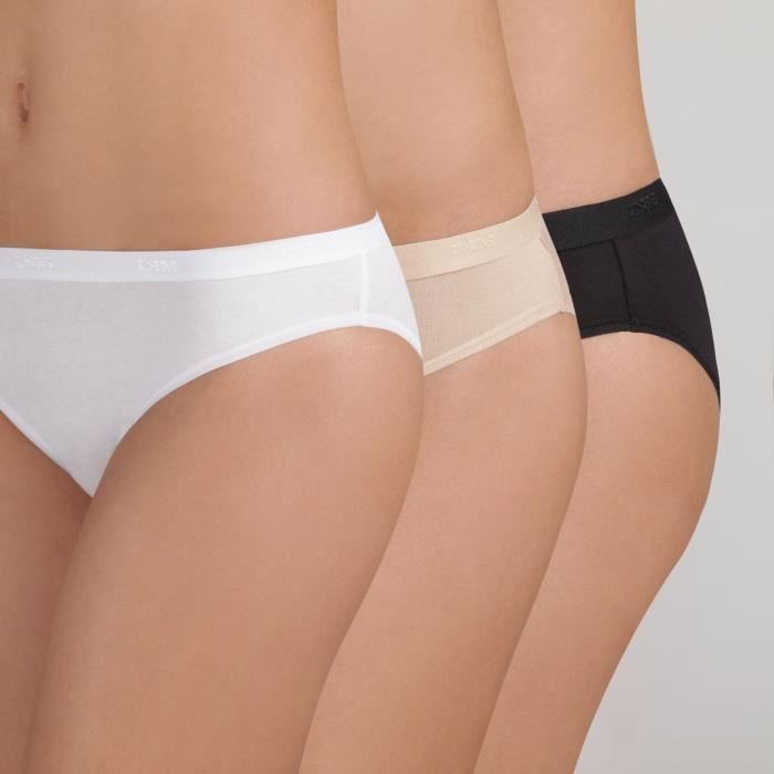 Dim Slip Les Pockets Ecodim In Cotone Comfort Donna - Confezione Da 3, Colori Pelle/Rosa/Perla, Taglia XL - 6