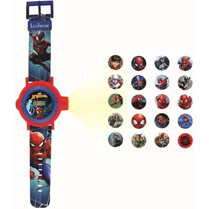 Lexibook Montre Bracelet Ajustable Spiderman Projections de 20 Images Ecran Digital Lexibook Montre Bracelet Ajustable Spiderman Projections de 20 Images Ecran Digital