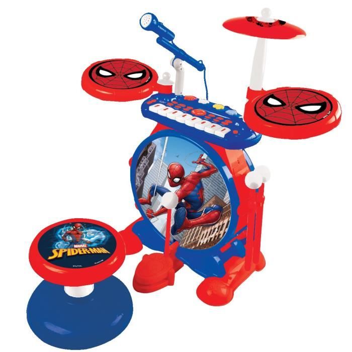 Batterie Électronique Enfant SpiderMan K610SP – Lumineuse, Complète avec Clavier et Cymbales