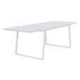 Ensemble repas 6 personnes - Table extensible aluminium avec plateau en verre 160/240 + 6 fauteuils assise textilène - Blanc-4