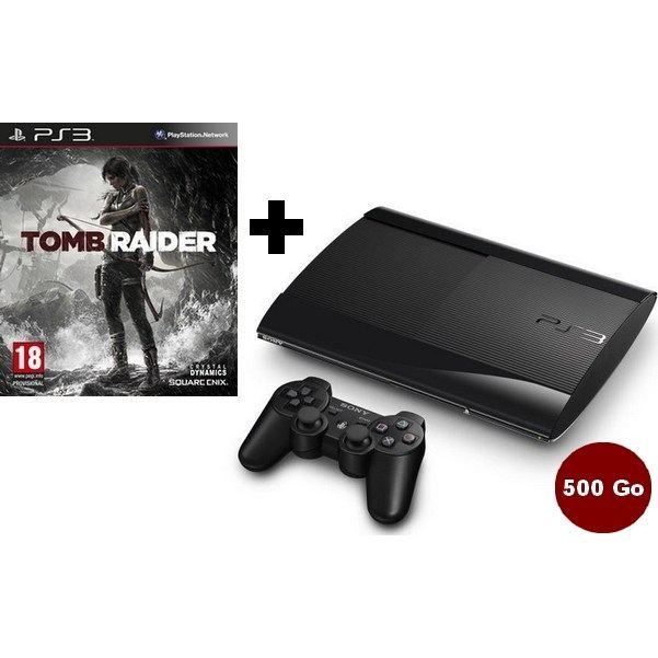 Console PS3 500 Go - Sony - Pack avec Tomb Raider - Noir