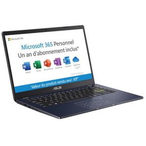 PC Portable ASUS Vivobook E406MA-EK420TS  14" FHD - Intel N5030 - RAM 4Go - Stockage 128Go - NumPad - Win10 S - Office 1 an - AZERTY