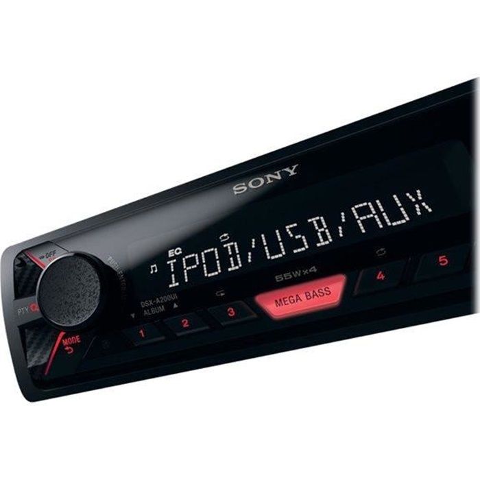 SONY DSX A200 Autoradio 1 DIN Sans CD Eclairage Rouge