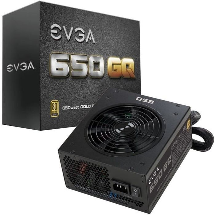 EVGA Alimentation PC 650W GQ - 80PLUS Gold - Semi-Modulaire  (210-GQ-0650-V2) - Cdiscount Informatique