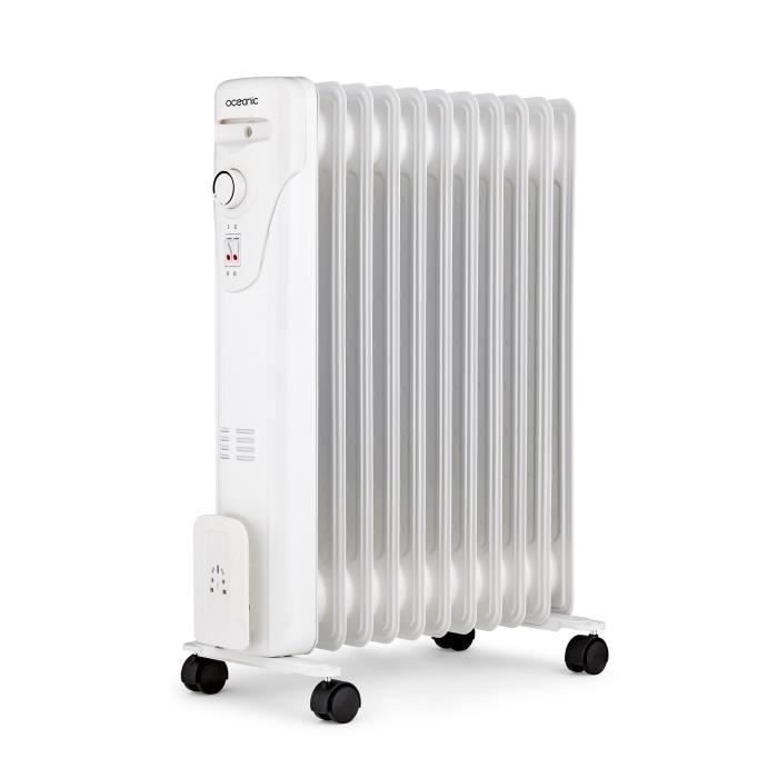 Radiateur électrique bain d'huile 2500W - 3 puissances - 11 éléments