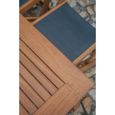 Ensemble repas de jardin 4 à 6 personnes - Table extensible 120/180 x 80 cm + 6 chaises assises textilène - Bois Eucalyptus FSC-2