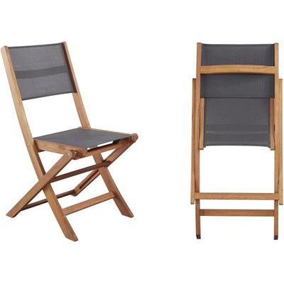 Ensemble Guéridon Jardin Cuba 60 Cm + 2 Chaises Pliantes – Couleur Miel, Design Pliable Pour Terrasse Ou Balcon