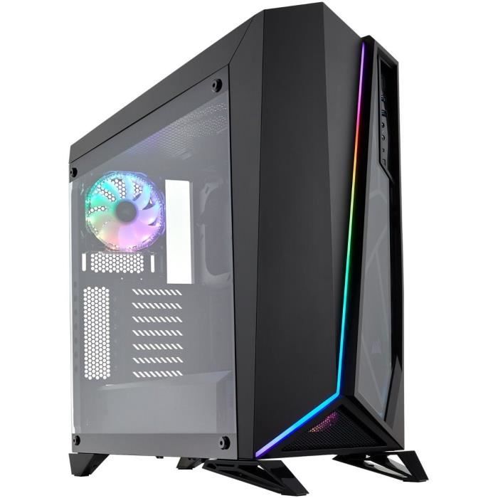 CORSAIR Boitier PC Spec Omega RGB –  Moyen Tour – Noir – Fenêtre en Verre Trempé (CC-9011140-WW)