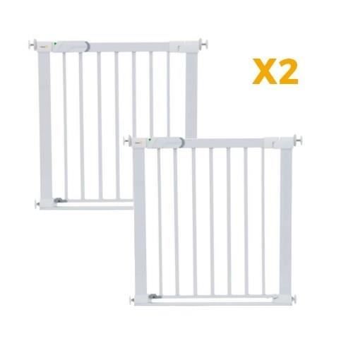 SAFETY 1ST Barrière de sécurité enfant Flat Step Barrière Métal Lot de 2 - Blanc