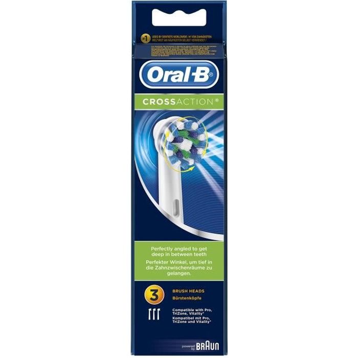 Oral-B Brossettes de rechange x 3 CrossAction
