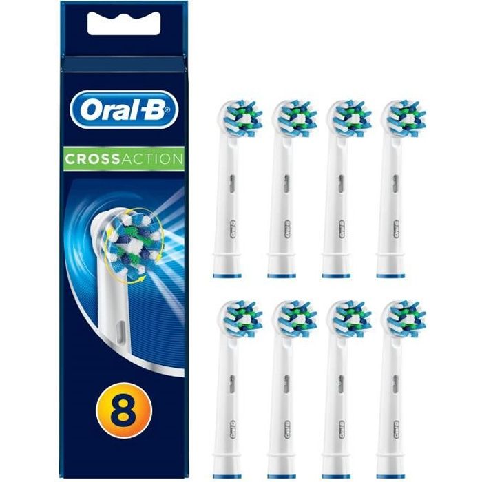 Oral B CrossAction Tête de brosse de rechange pour brosse à dent pack de 8 - vue 2