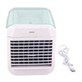 Mini climatiseur portable– Ventilateur USB 3 vitesses avec humidificateur – Pour bureau et voyage – Blanc