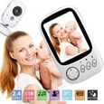 Babyphone Caméra 3.2" LCD Couleur GHB - Bébé Moniteur Vidéo - Vision Nocturne - Surveillance Température-0