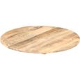 PLATEAU DE TABLE VENDU SEUL - AYNEFY Dessus de table Bois de manguier solide Rond 15-16 mm 40 cm-0