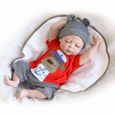 23 pouces Realistic Reborn Babies Full Silicone Vinyl Lifelike Boy Body Baby Dolls avec yeux fermés Kids Sleeping Toy-0