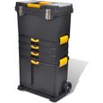 Trolley à outils - Servante - Valise de rangement Servante d’Atelier Armoires à outils Noir et jaune-0