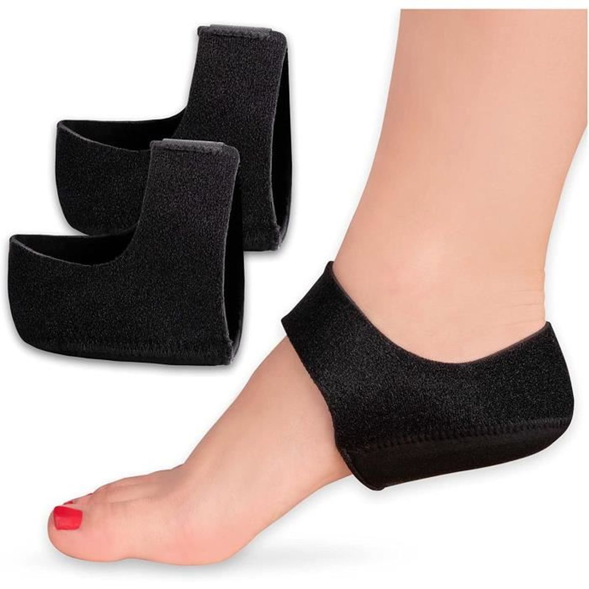 Lot De 2 Protections De Talon Autocollantes En Caoutchouc - Antidérapantes, Pour Chaussures Femmes Et Hommes