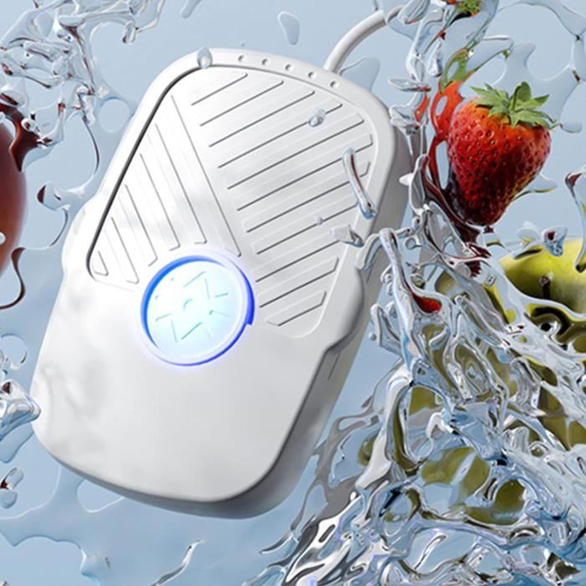 Laveur De Fruits Et Légumes à Ultrasons Portable - Nettoyage Efficace Par Vortex - Rechargeable USB - Blanc